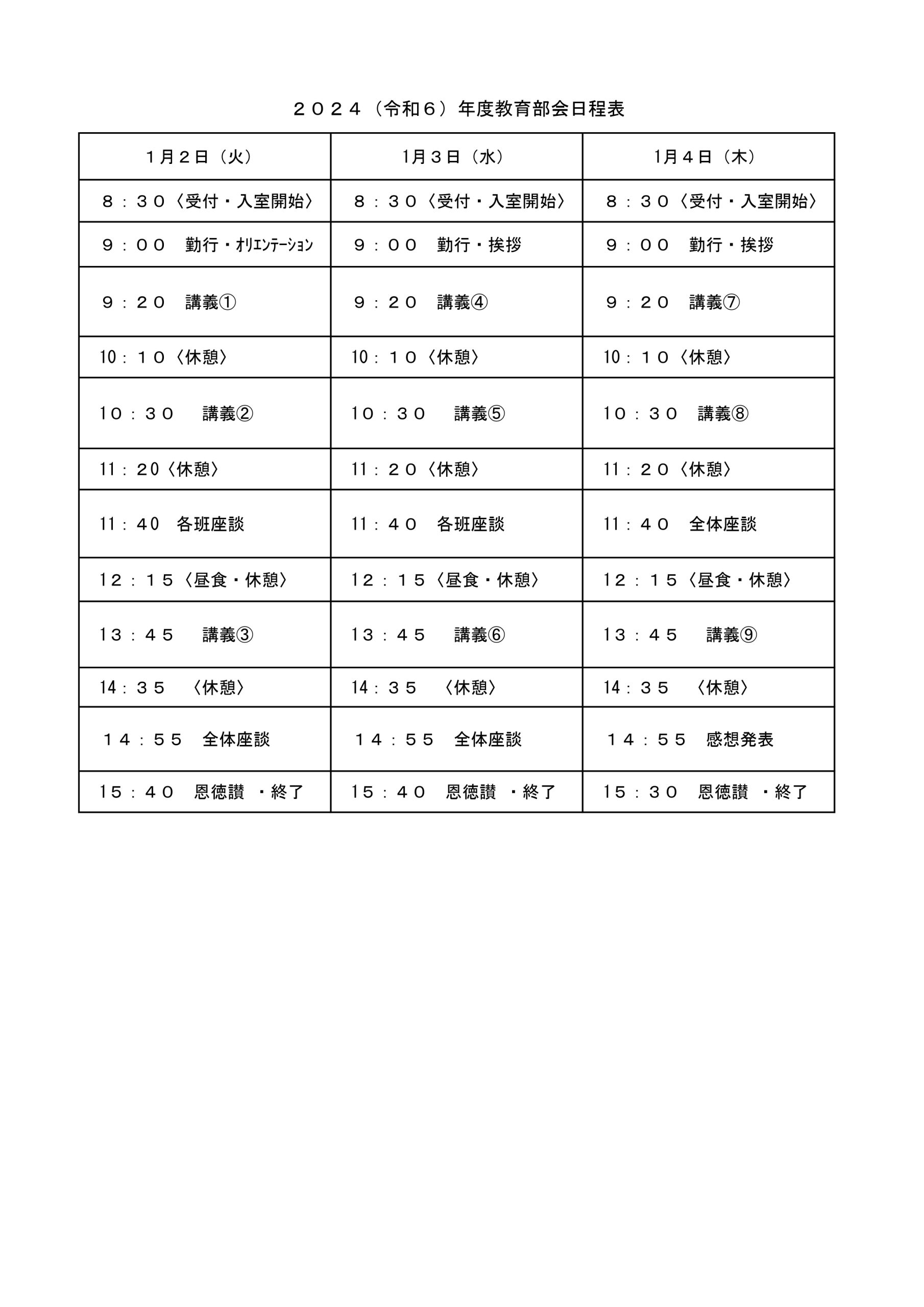 教育部会日程